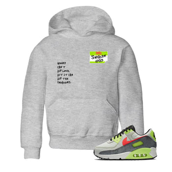 Sneaker Threads – Sneaker Tees To Match Air Max 90 Spruce Aura and Ghost Green – Sneakerhead Badge Youth Graphic Tee Heather Grey 1. Perfect for Jordan releases 2025 colorways.