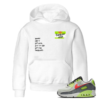 Sneaker Threads – Sneaker Tees To Match Air Max 90 Spruce Aura and Ghost Green – Sneakerhead Badge Youth Graphic Tee White 1. Perfect for Jordan releases 2025 colorways.