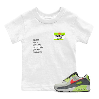 Sneaker Threads – Sneaker Tees To Match Air Max 90 Spruce Aura and Ghost Green – Sneakerhead Badge Youth Graphic Tee White 1. Perfect for Jordan releases 2025 colorways.