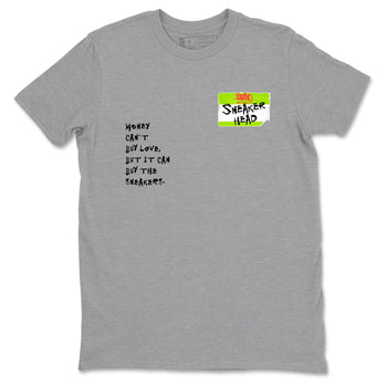 Sneaker Threads – Sneaker Tees To Match Air Max 90 Spruce Aura and Ghost Green – Sneakerhead Badge Graphic Tee Heather Grey 2. Perfect for Jordan releases 2025 colorways.