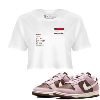 Dunk Cacao Wow And Pink Foam shirts to match jordans Sneakerhead Badge sneaker match tees Dunk Cacao Wow And Pink Foam SNRT Sneaker Tees streetwear brand White 1 crop tee