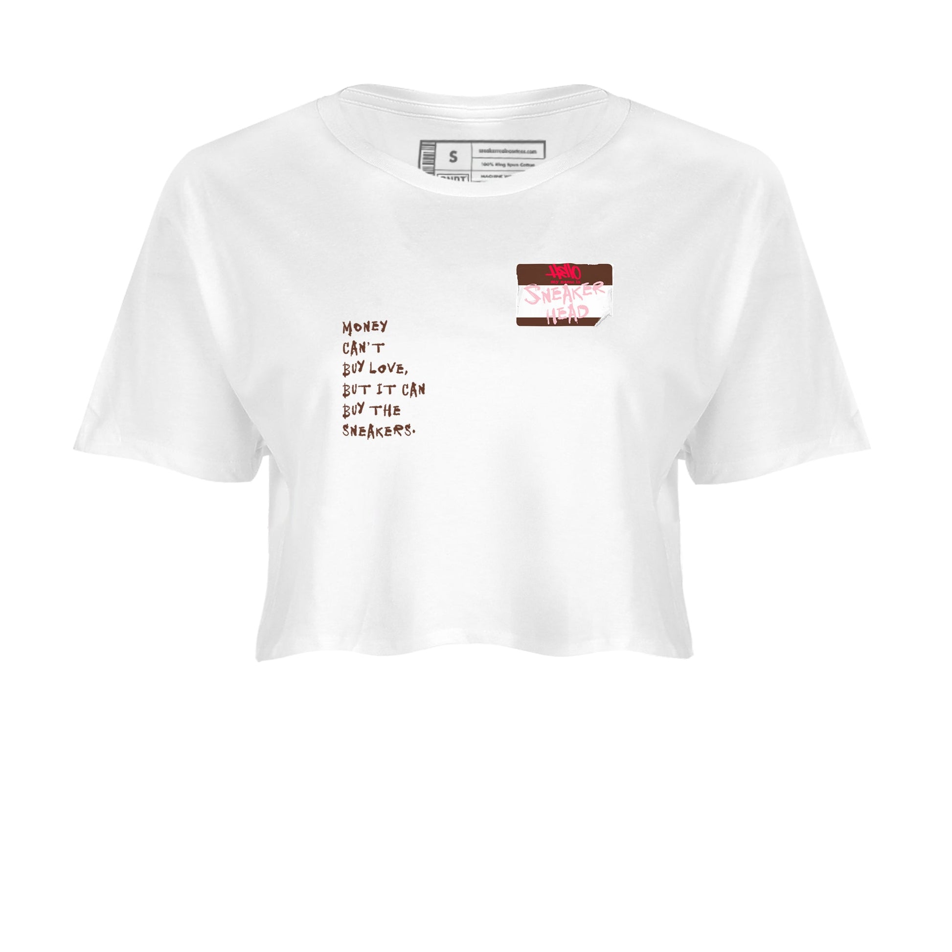 Dunk Cacao Wow And Pink Foam shirts to match jordans Sneakerhead Badge sneaker match tees Dunk Cacao Wow And Pink Foam SNRT Sneaker Tees streetwear brand White 2 crop tee