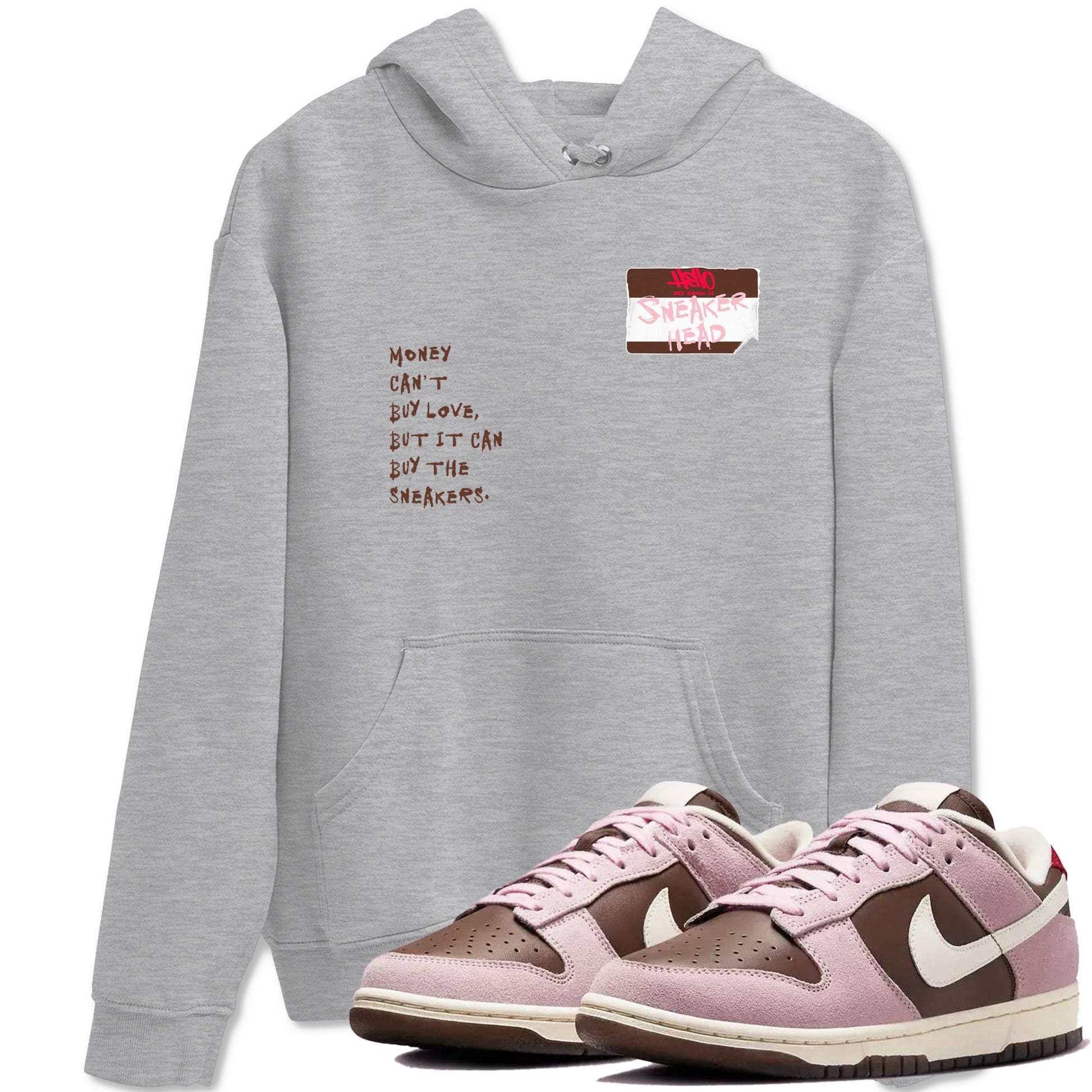 Dunk Cacao Wow And Pink Foam shirts to match jordans Sneakerhead Badge sneaker match tees Dunk Cacao Wow And Pink Foam SNRT Sneaker Tees streetwear brand Heather Grey 1 unisex cotton tee