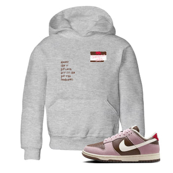 Dunk Cacao Wow And Pink Foam shirts to match jordans Sneakerhead Badge sneaker match tees Dunk Cacao Wow And Pink Foam SNRT Sneaker Tees streetwear brand Baby and Youth Heather Grey 1 cotton tee