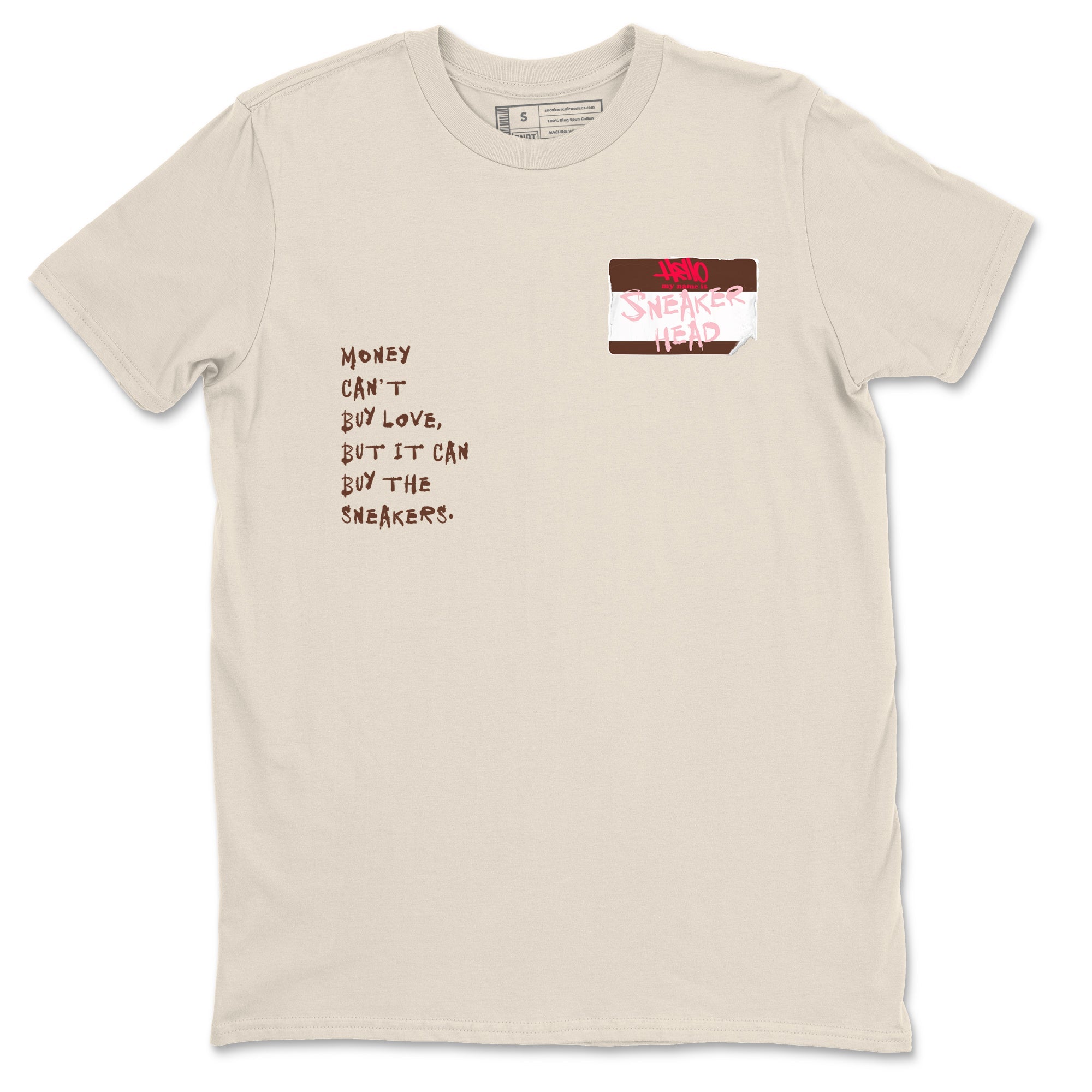 Dunk Cacao Wow And Pink Foam shirts to match jordans Sneakerhead Badge sneaker match tees Dunk Cacao Wow And Pink Foam SNRT Sneaker Tees streetwear brand Natural 2 unisex cotton tee