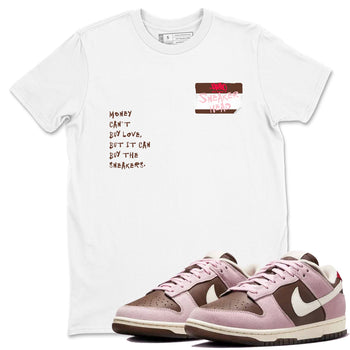 Dunk Cacao Wow And Pink Foam shirts to match jordans Sneakerhead Badge sneaker match tees Dunk Cacao Wow And Pink Foam SNRT Sneaker Tees streetwear brand White 1 unisex cotton tee