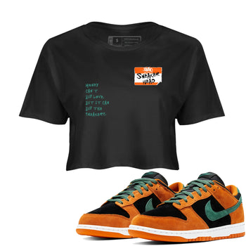 Dunk Low Ceramic shirts to match jordans Sneakerhead Badge sneaker match tees Dunk Ceramic match shoes to clothes SNRT Sneaker Tees unisex cotton Black 1 crop tee