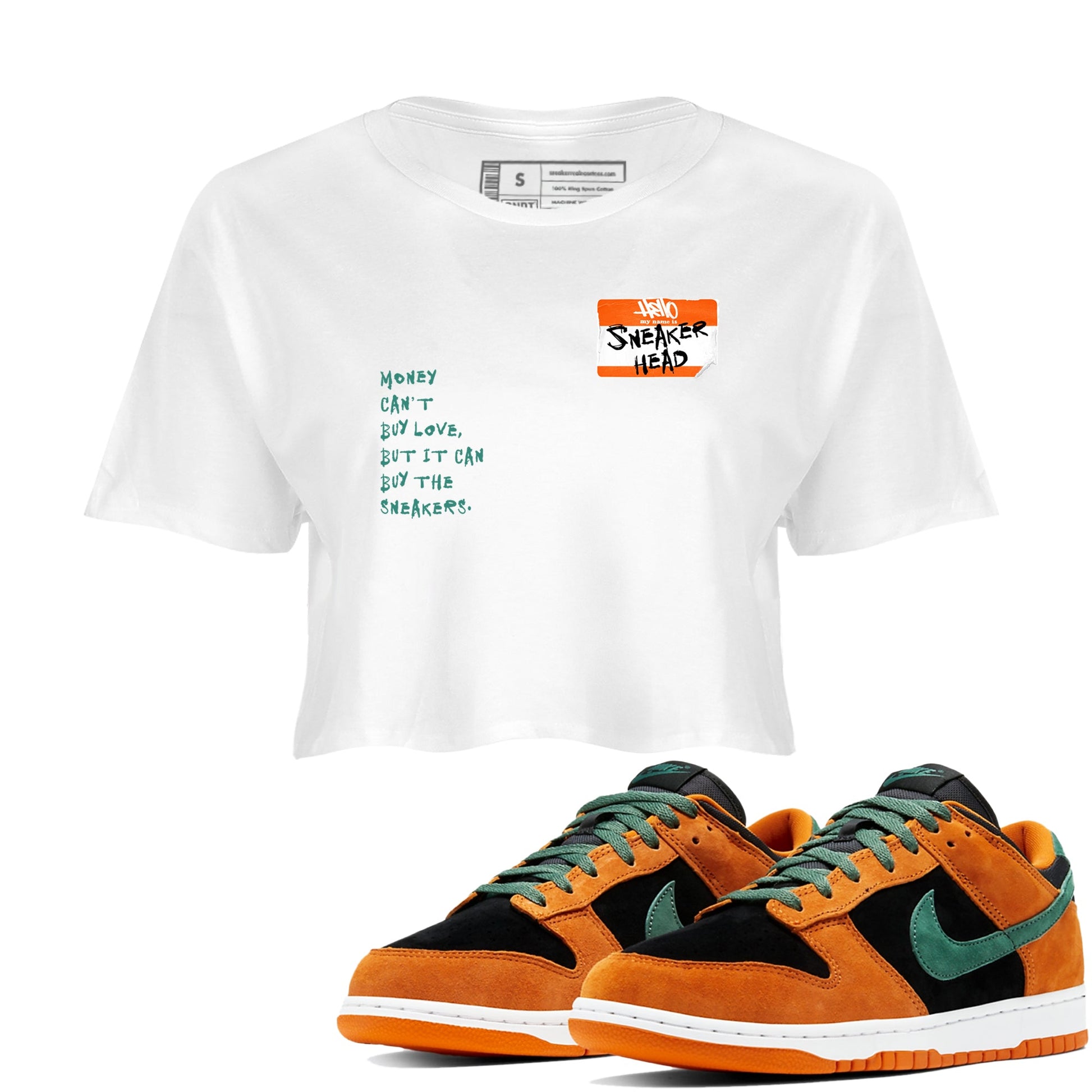 Dunk Low Ceramic shirts to match jordans Sneakerhead Badge sneaker match tees Dunk Ceramic match shoes to clothes SNRT Sneaker Tees unisex cotton White 1 crop tee