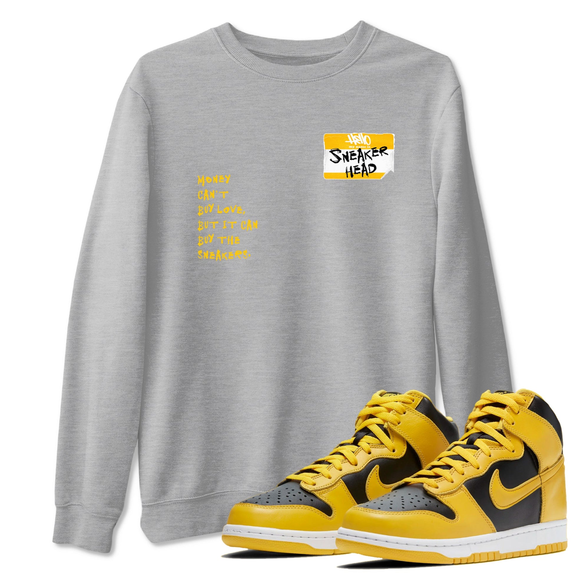 Dunk High Pollen Shirts To Match Jordans Sneakerhead Badge sneaker match tees Dunk High Iowa Tee SNRT Sneaker Release Tees unisex cotton Heather Grey 1 crew neck shirts