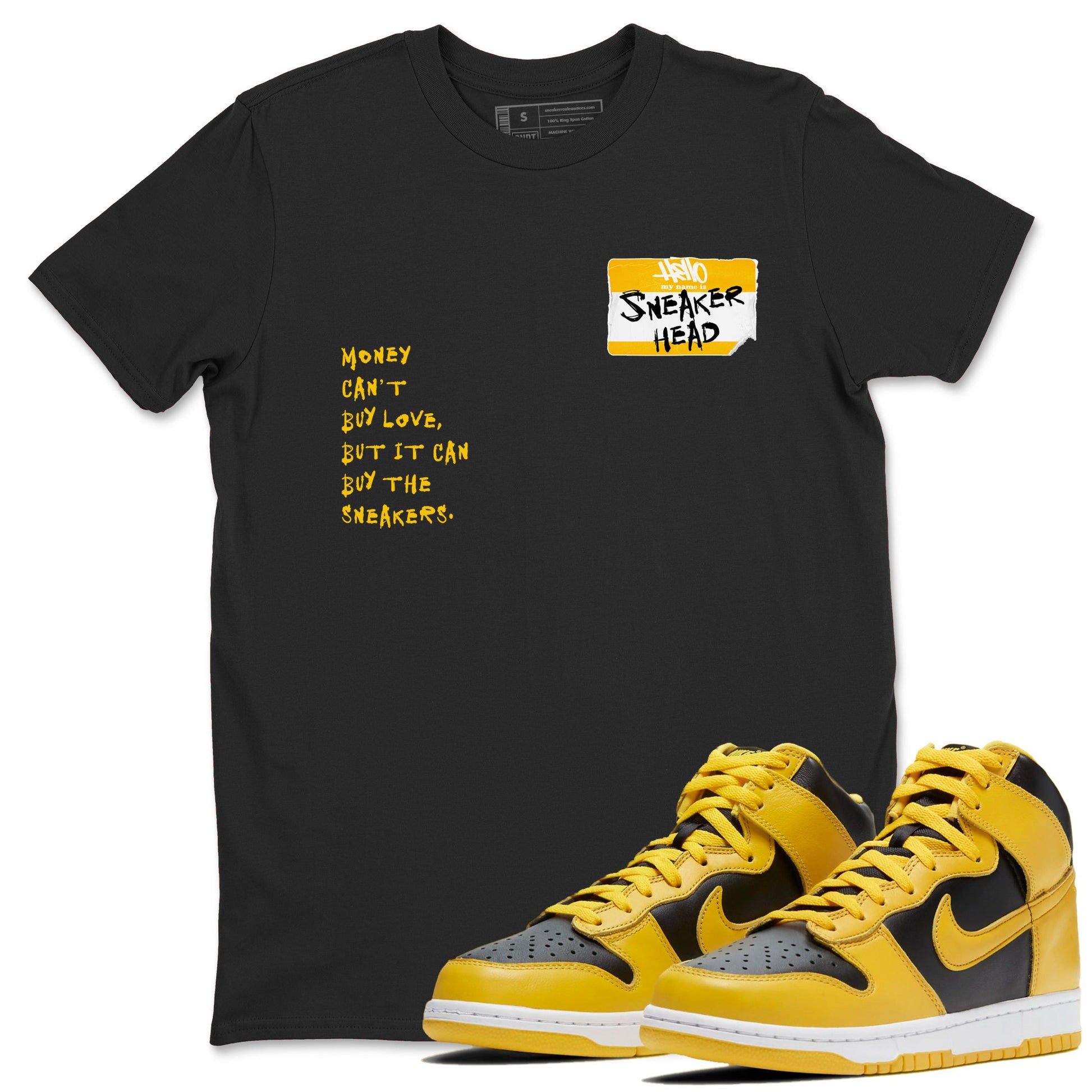 Dunk High Pollen Shirts To Match Jordans Sneakerhead Badge sneaker match tees Dunk High Iowa Tee SNRT Sneaker Release Tees unisex cotton Black 1 crew neck shirts