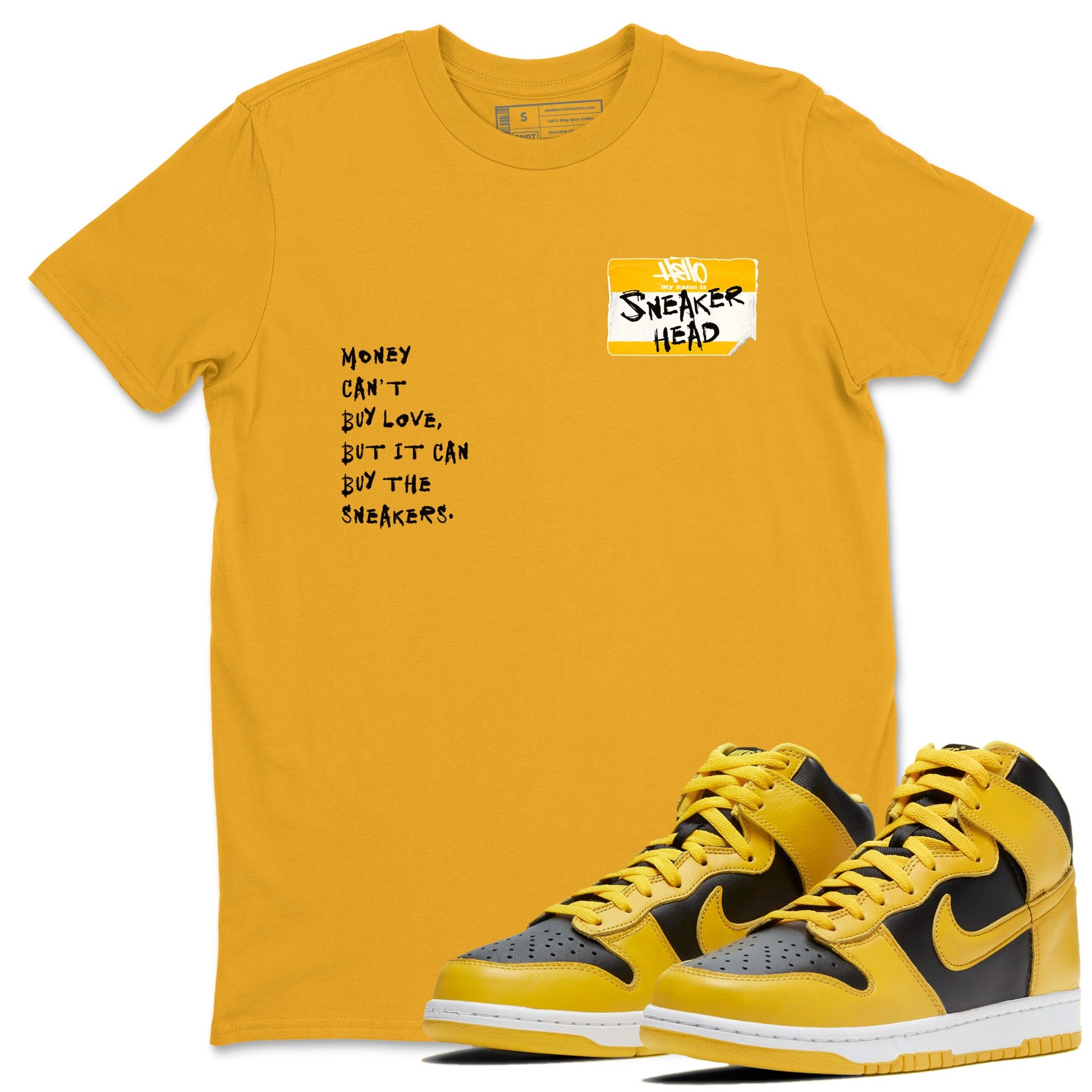 Dunk High Pollen Shirts To Match Jordans Sneakerhead Badge sneaker match tees Dunk High Iowa Tee SNRT Sneaker Release Tees unisex cotton Gold 1 crew neck shirts