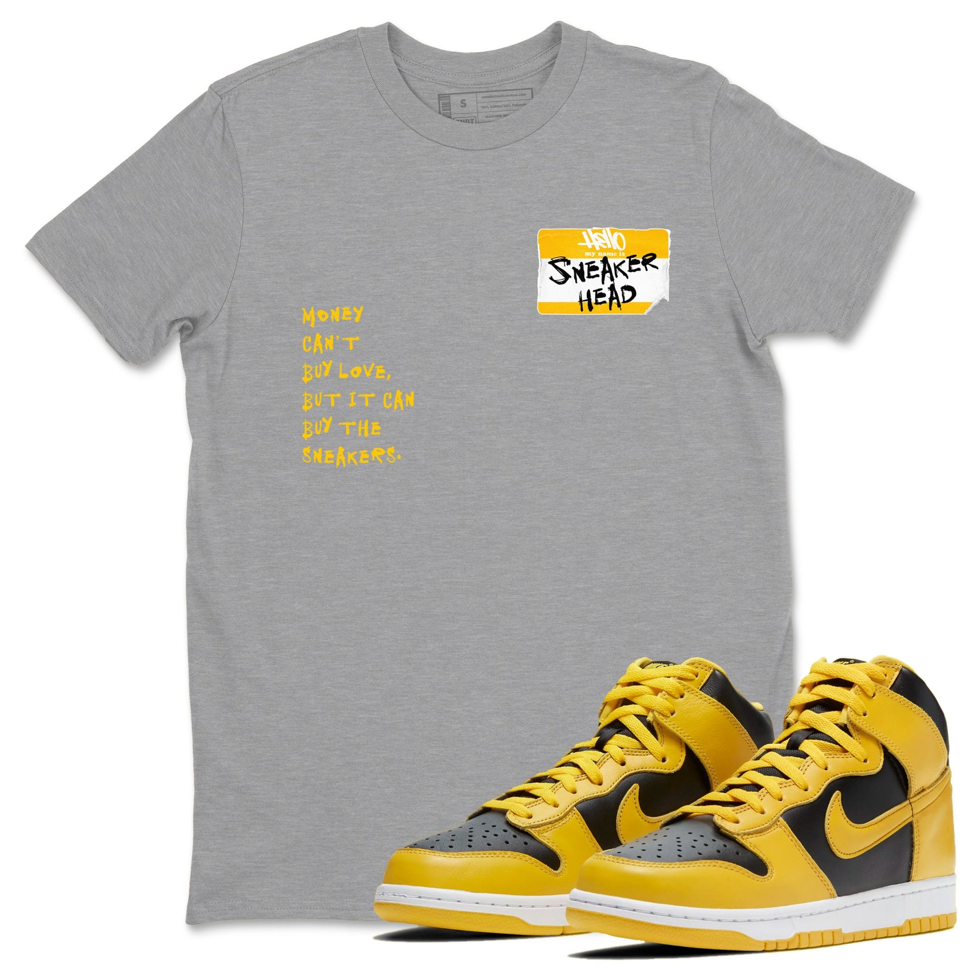 Dunk High Pollen Shirts To Match Jordans Sneakerhead Badge sneaker match tees Dunk High Iowa Tee SNRT Sneaker Release Tees unisex cotton Heather Grey 1 crew neck shirts