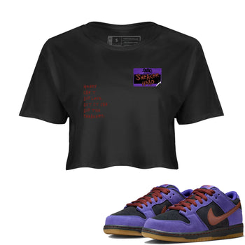 Sneaker match tees – Sneaker Threads To Match Dunk Low Persian Violet Shoes – Sneakerhead Badge Crop T-Shirt Black 1
