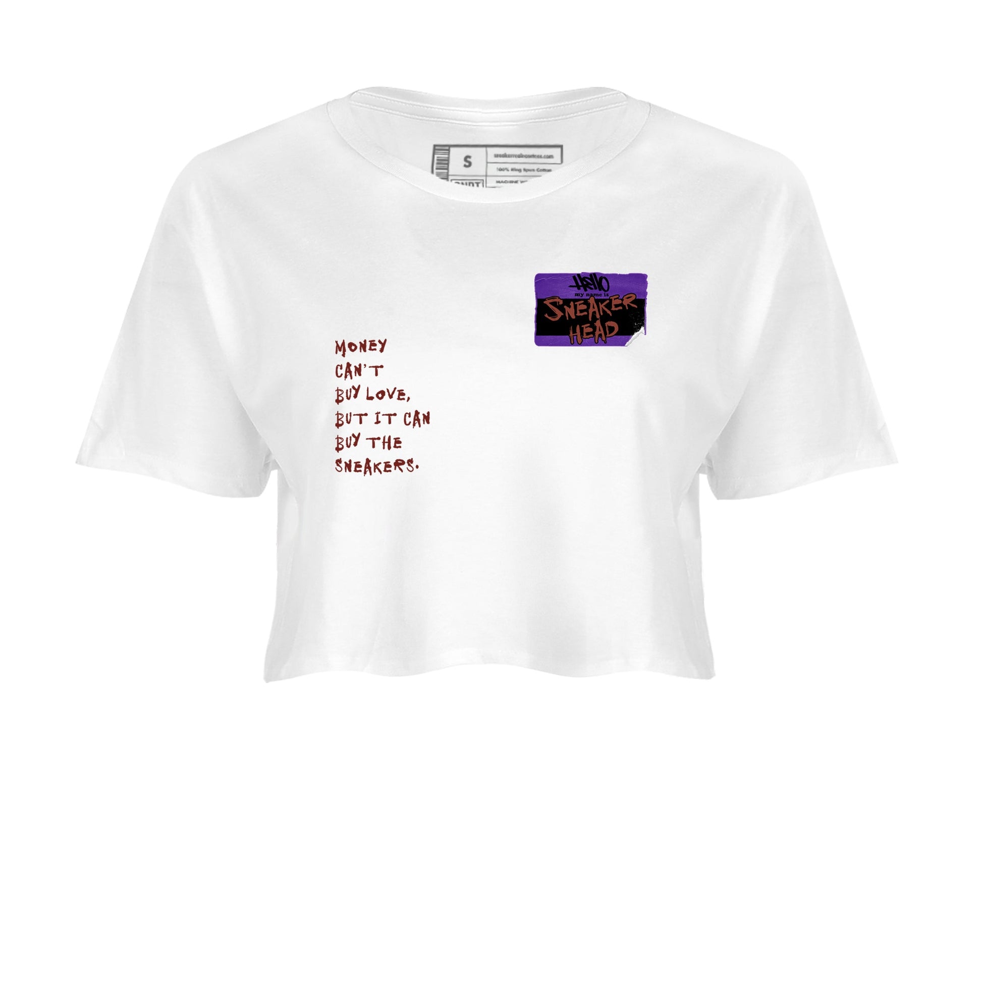 Sneaker match tees – Sneaker Threads To Match Dunk Low Persian Violet Shoes – Sneakerhead Badge Crop T-Shirt White 2