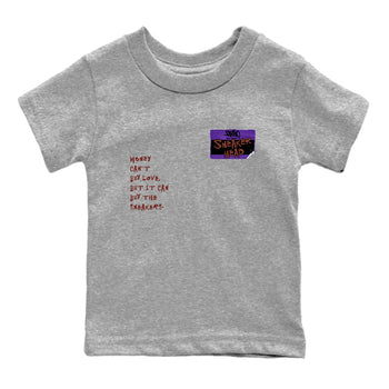 Sneaker match tees – Sneaker Threads To Match Dunk Low Persian Violet Shoes – Sneakerhead Badge Kids T-Shirt Heather Grey 2