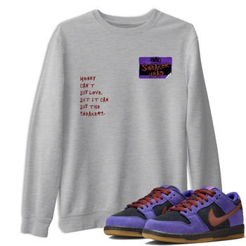 Sneaker match tees – Sneaker Threads To Match Dunk Low Persian Violet Shoes – Sneakerhead Badge Tee Heather Grey 1