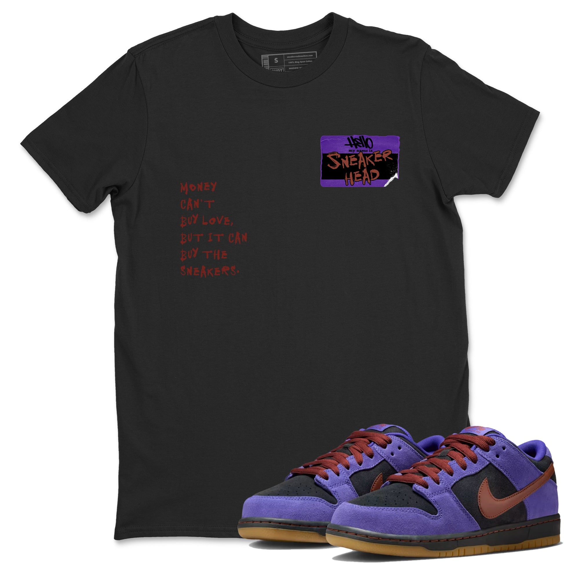 Sneaker match tees – Sneaker Threads To Match Dunk Low Persian Violet Shoes – Sneakerhead Badge Tee Black 1
