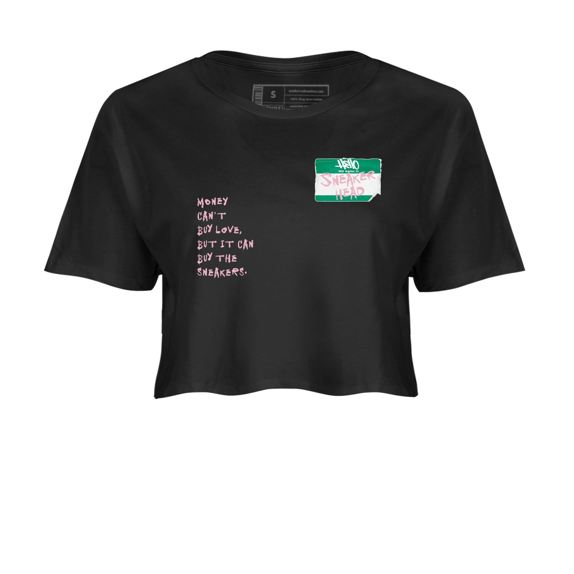 Dunk Medium Soft Pink Malachite shirt to match jordans Sneakerhead Badge sneaker tees Dunk Medium Soft Pink Malachite SNRT Sneaker Release Tees Black 2 crop length shirt
