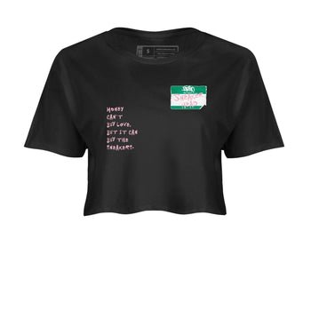 Dunk Medium Soft Pink Malachite shirt to match jordans Sneakerhead Badge sneaker tees Dunk Medium Soft Pink Malachite SNRT Sneaker Release Tees Black 2 crop length shirt