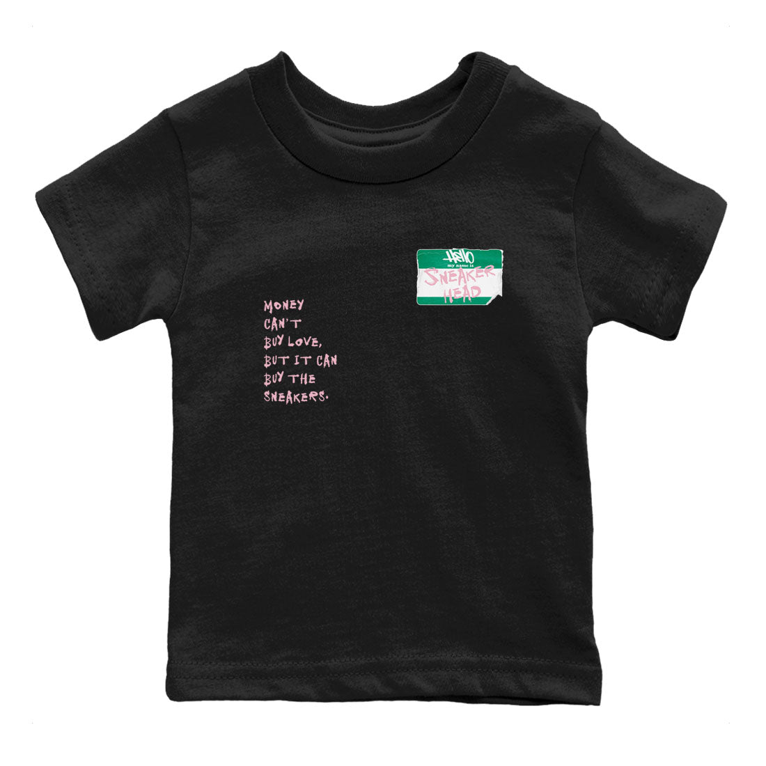 Dunk Medium Soft Pink Malachite shirt to match jordans Sneakerhead Badge sneaker tees Dunk Medium Soft Pink Malachite SNRT sneaker release tees baby toddler Black 2 cotton Shirt