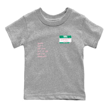 Dunk Medium Soft Pink Malachite shirt to match jordans Sneakerhead Badge sneaker tees Dunk Medium Soft Pink Malachite SNRT sneaker release tees baby toddler Heather Grey 2 cotton Shirt