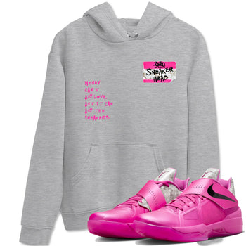 Nike KD 4 Retro Aunt Pearl shirts to match jordans Sneakerhead Badge sneaker match tees Nike KD 4 Aunt Pearl match shoes to clothes SNRT Sneaker Tees unisex cotton Heather Grey 1 shirts
