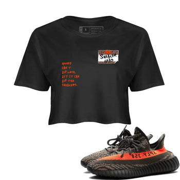 Yeezy 350 Carbon Beluga shirts to match jordans Sneakerhead Badge sneaker match tees Yeezy 350 Carbon Beluga match shoes to clothes SNRT Sneaker Tees unisex cotton Black 1 crop tee