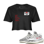 Yeezy 350 Zebra shirts to match jordans Sneakerhead Badge sneaker match tees Yeezy 350 Zebra match shoes to clothes SNRT Sneaker Tees unisex cotton Black 1 crop tee