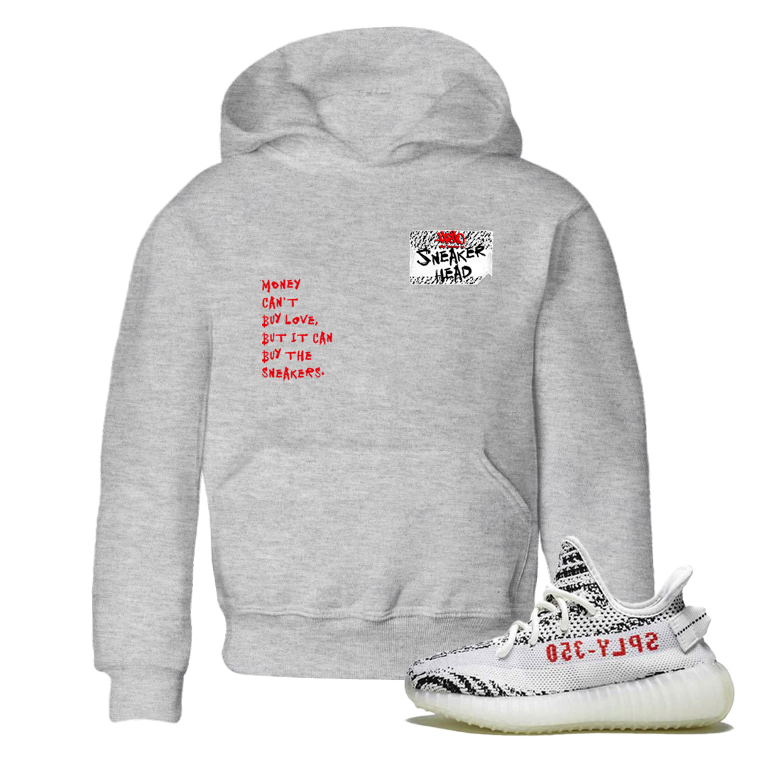 Yeezy 350 Zebra shirts to match jordans Sneakerhead Badge sneaker match tees Yeezy 350 Zebra match shoes to clothes SNRT Sneaker Tees Youth Baby Heather Grey 1 tee