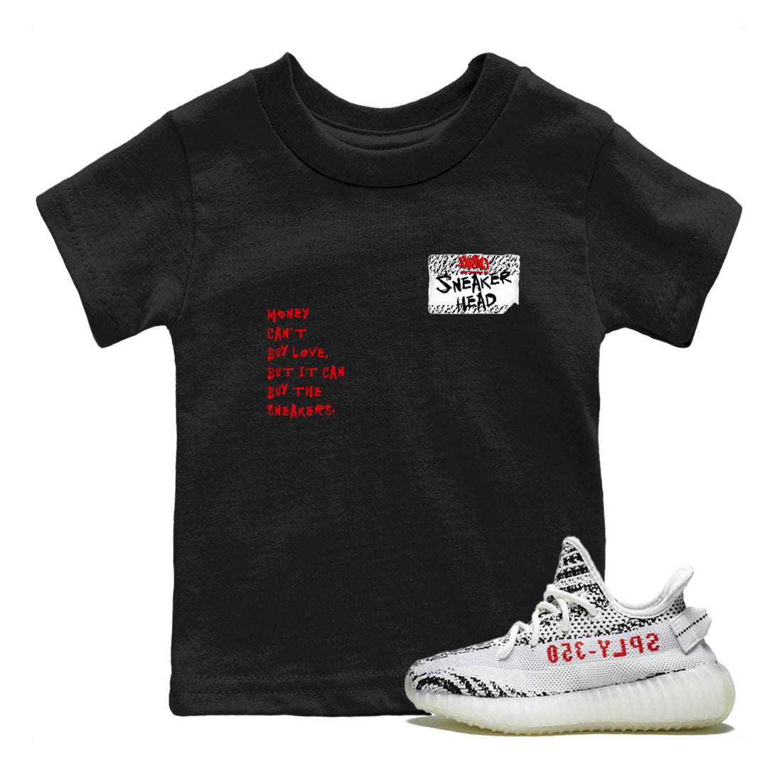 Yeezy 350 Zebra shirts to match jordans Sneakerhead Badge sneaker match tees Yeezy 350 Zebra match shoes to clothes SNRT Sneaker Tees Youth Baby Black 1 tee