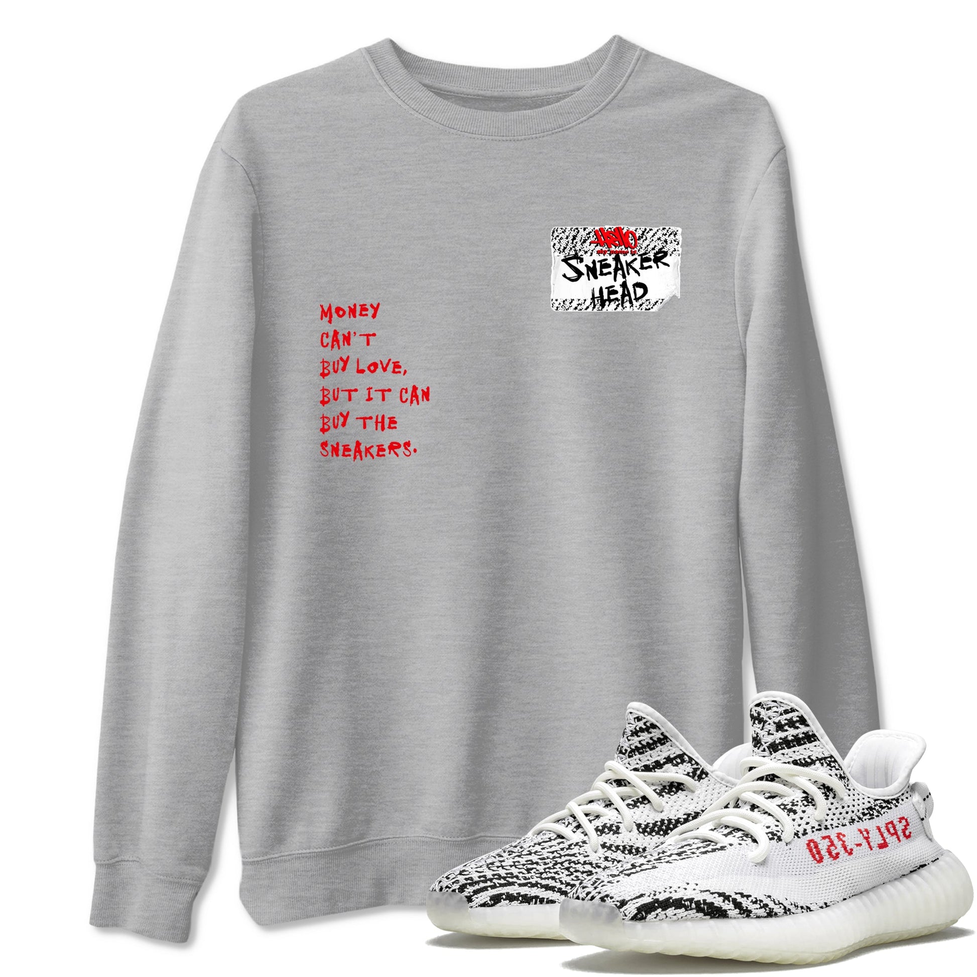 Yeezy 350 Zebra shirts to match jordans Sneakerhead Badge sneaker match tees Yeezy 350 Zebra match shoes to clothes SNRT Sneaker Tees unisex cotton Heather Grey 1 shirts