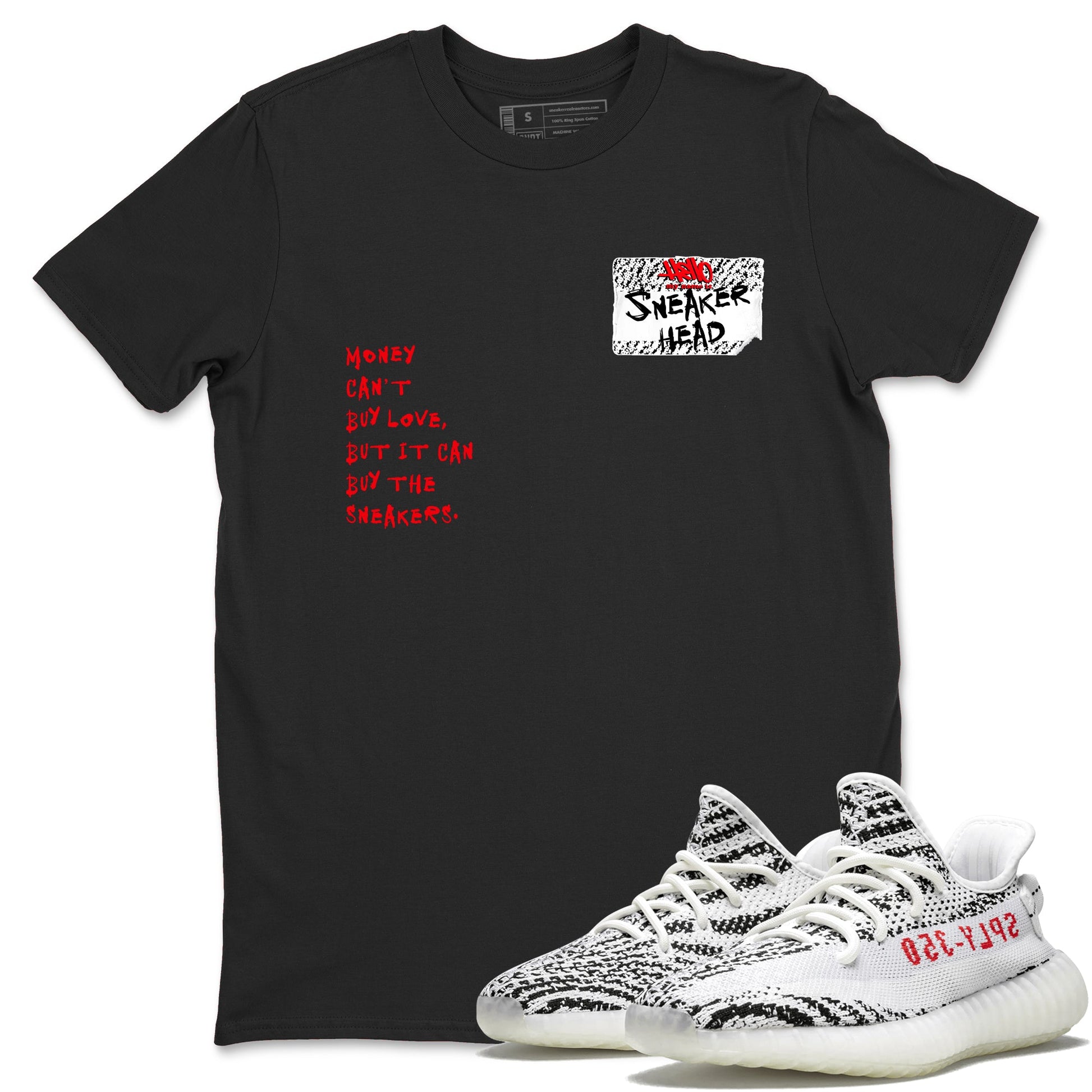 Yeezy 350 Zebra shirts to match jordans Sneakerhead Badge sneaker match tees Yeezy 350 Zebra match shoes to clothes SNRT Sneaker Tees unisex cotton Black 1 shirts