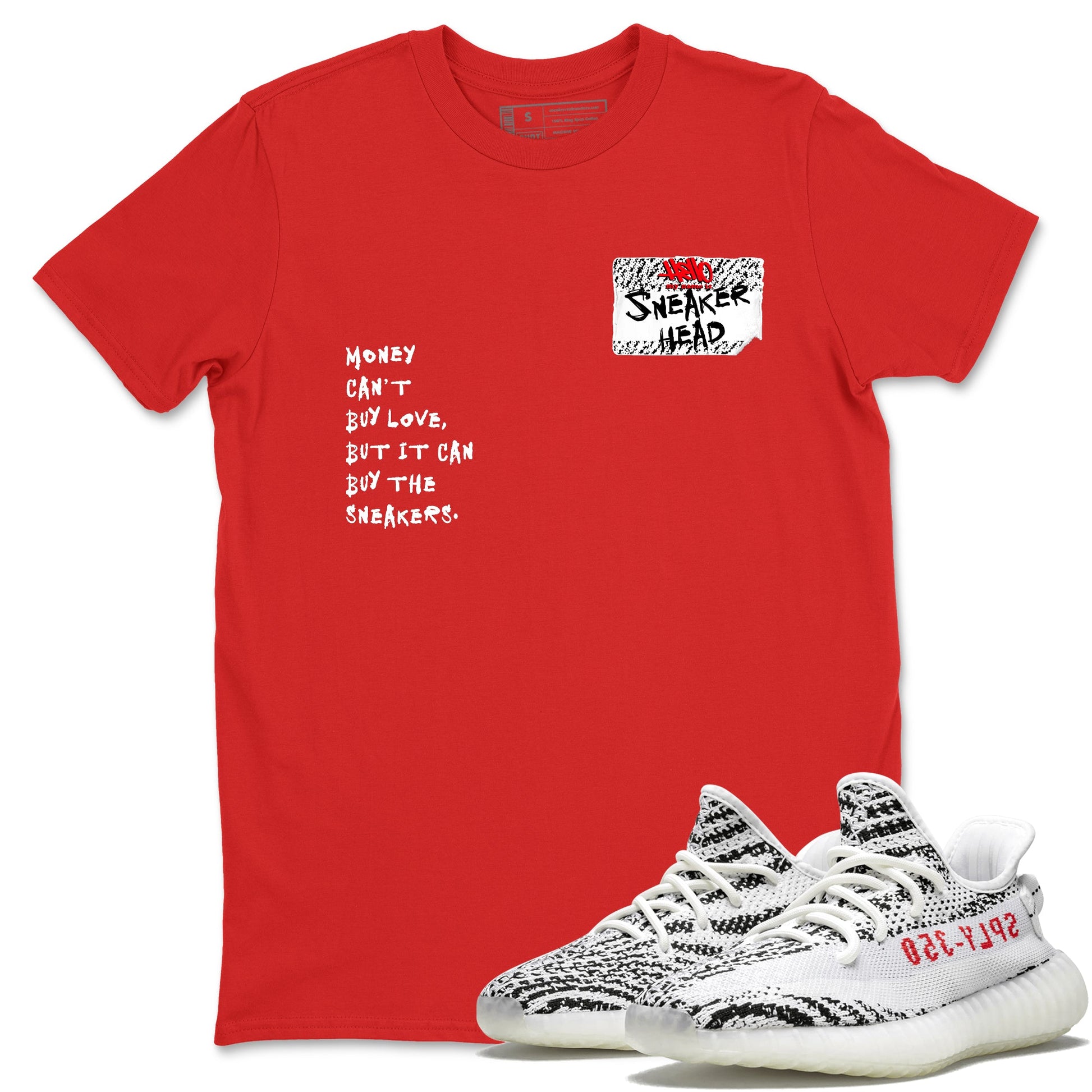 Yeezy 350 Zebra shirts to match jordans Sneakerhead Badge sneaker match tees Yeezy 350 Zebra match shoes to clothes SNRT Sneaker Tees unisex cotton Red 1 shirts