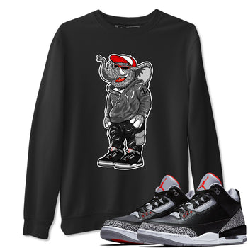 3s Black Cement shirts to match jordans Sneakerhead Elephant sneaker match tees Air Jordan 3 Retro OG Black Cement match shoes to clothes SNRT Sneaker Tees unisex cotton Black 1 shirts