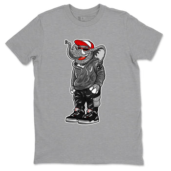 3s Black Cement shirts to match jordans Sneakerhead Elephant sneaker match tees Air Jordan 3 Retro OG Black Cement match shoes to clothes SNRT Sneaker Tees unisex cotton Heather Grey 2 shirts