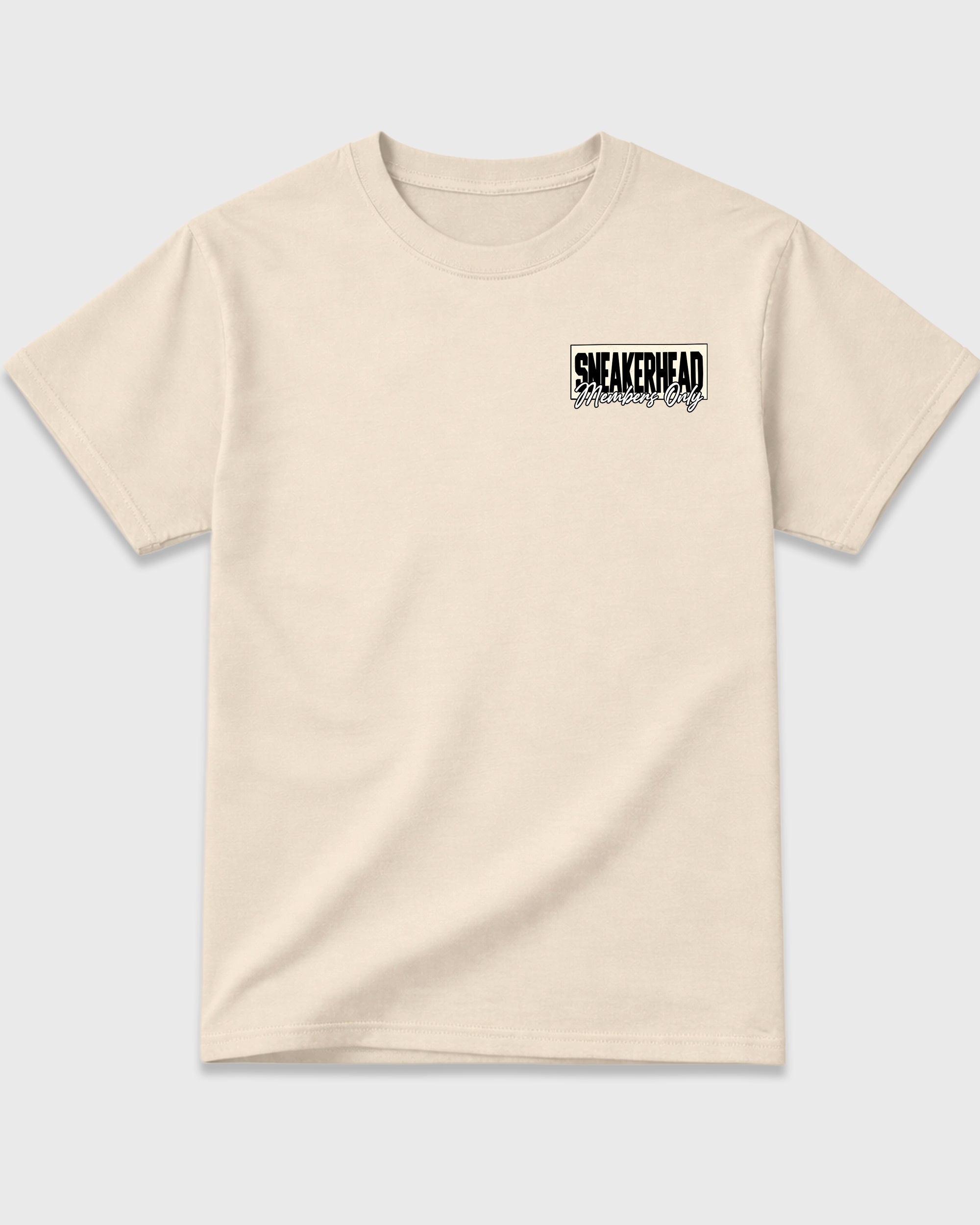 Sneakerhead Members Only Natural Graphic T-Shirt - 3, sneaker matching shirt designed to pair with Air Jordan 12 Fireside sneakers for a coordinated streetwear outfit.