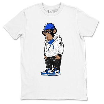 1s Game Royal shirts to match jordans Sneakerhead Monkey sneaker match tees Air Jordan 1 Retro Low OG Game Royal match shoes to clothes SNRT Sneaker Tees unisex cotton White 2 shirts