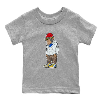 Air Jordan 1 Low x Travis Scott x Canary shirt to match jordans Sneakerhead Monkey sneaker tees Air Jordan 1 Travis Scott Canary Streetwear Brand SNRT Sneaker Release Tees baby toddler Heather Grey 2 cotton Shirt