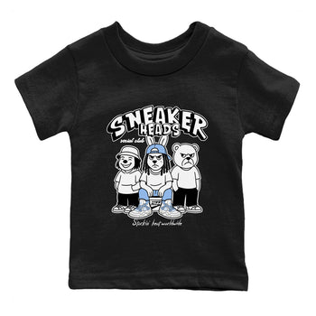Sneakerhead Social Club baby and kids t-shirt crafted for little sneakerheads to shine with the Air Jordan 4 Aluminum sneakers, displayed in Black 2.
