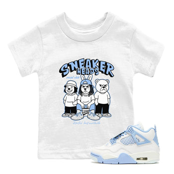 Sneakerhead Social Club baby and kids t-shirt crafted for little sneakerheads to shine with the Air Jordan 4 Aluminum sneakers, displayed in White 1.