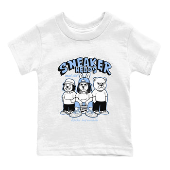 Sneakerhead Social Club baby and kids t-shirt crafted for little sneakerheads to shine with the Air Jordan 4 Aluminum sneakers, displayed in White 2.