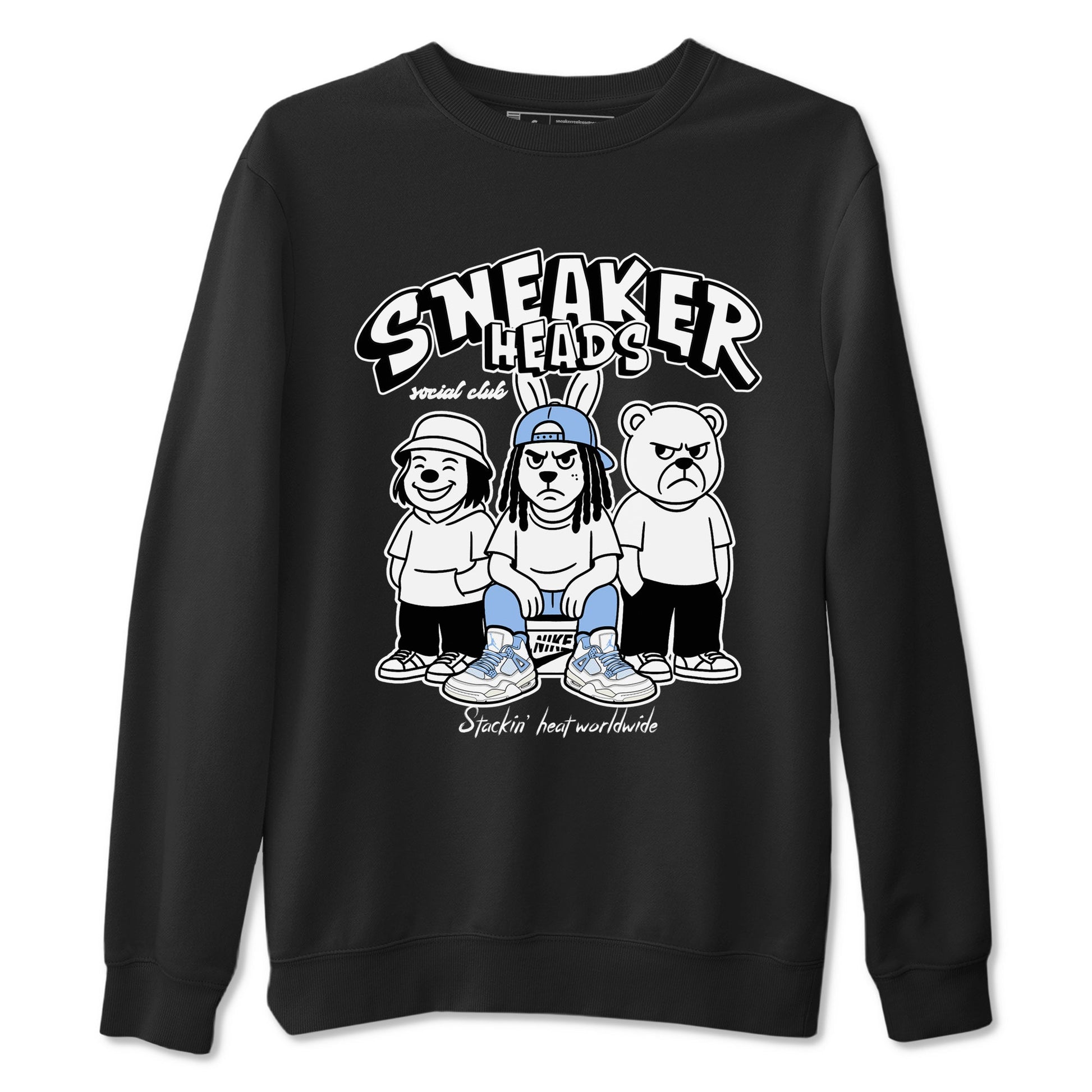 Sneakerhead Social Club sneaker match t-shirt styled to complete your fit with the Air Jordan 4 Aluminum sneakers, shown in Black 2.