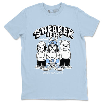 Sneakerhead Social Club sneaker match t-shirt styled to complete your fit with the Air Jordan 4 Aluminum sneakers, shown in Light Blue 2.