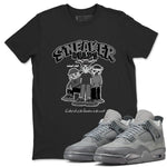 4s Wet Cement shirts to match jordans Sneakerhead Social Club sneaker match tees Air Jordan 4 Wet Cement SNRT Sneaker Release Tees unisex cotton Black 1 crew neck shirts