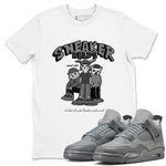 4s Wet Cement shirts to match jordans Sneakerhead Social Club sneaker match tees Air Jordan 4 Wet Cement SNRT Sneaker Release Tees unisex cotton White 1 crew neck shirts