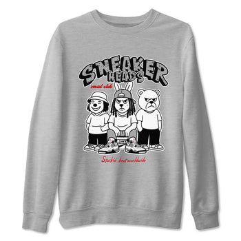 Sneakerhead Social Club sneaker match t-shirt styled to complete your fit with the Air Jordan 4 White Cement sneakers, shown in Heather Grey 2.