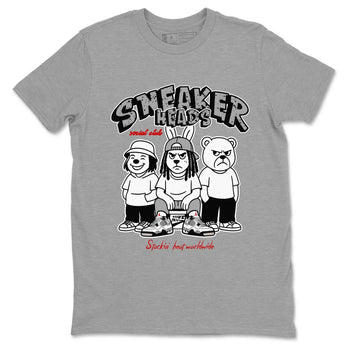 Sneakerhead Social Club sneaker match t-shirt styled to complete your fit with the Air Jordan 4 White Cement sneakers, shown in Heather Grey 2.
