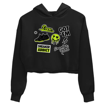 Foams One Black Volt shirts to match jordans Sneakerhead Sticker sneaker match tees Air Foamposite One Black and Volt match shoes to clothes SNRT Sneaker Tees unisex cotton Black 2 crop tee