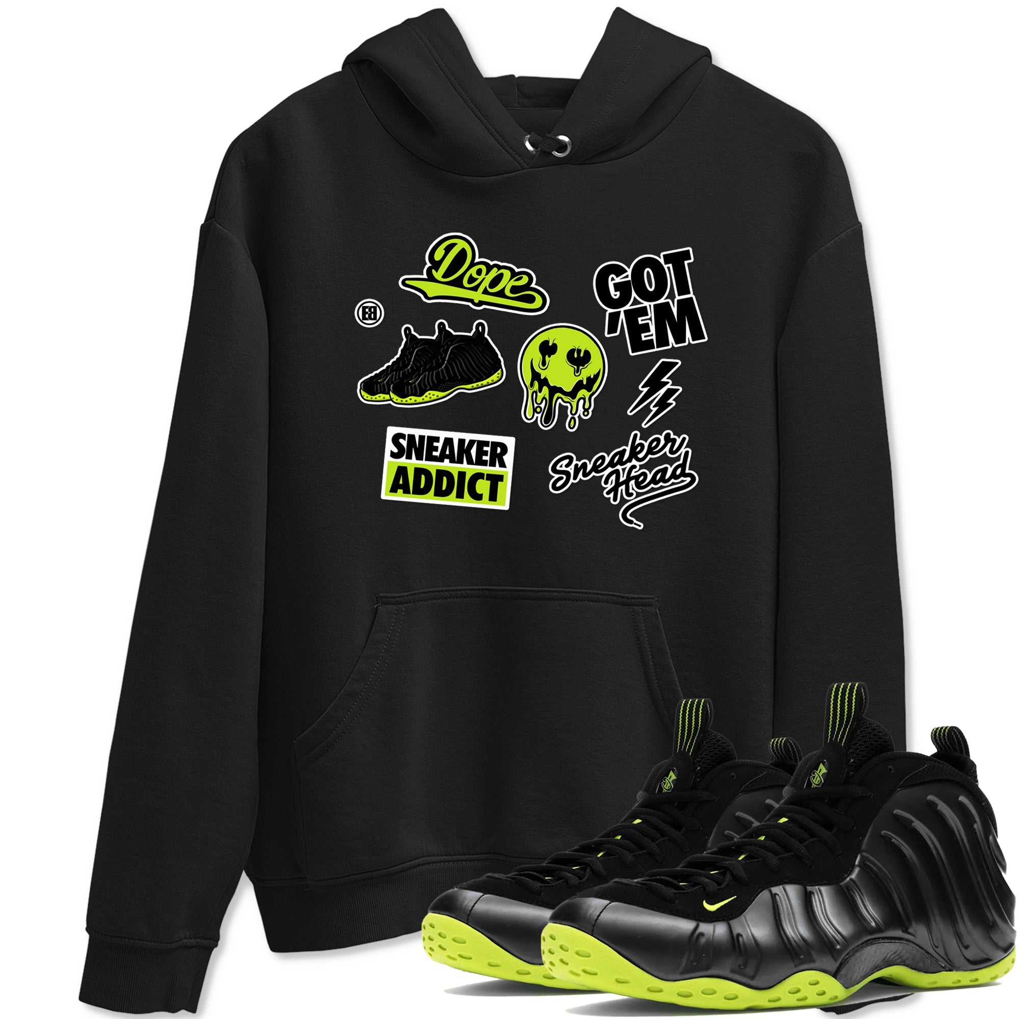 Foams One Black Volt shirts to match jordans Sneakerhead Sticker sneaker match tees Air Foamposite One Black and Volt match shoes to clothes SNRT Sneaker Tees unisex cotton Black 1 shirts