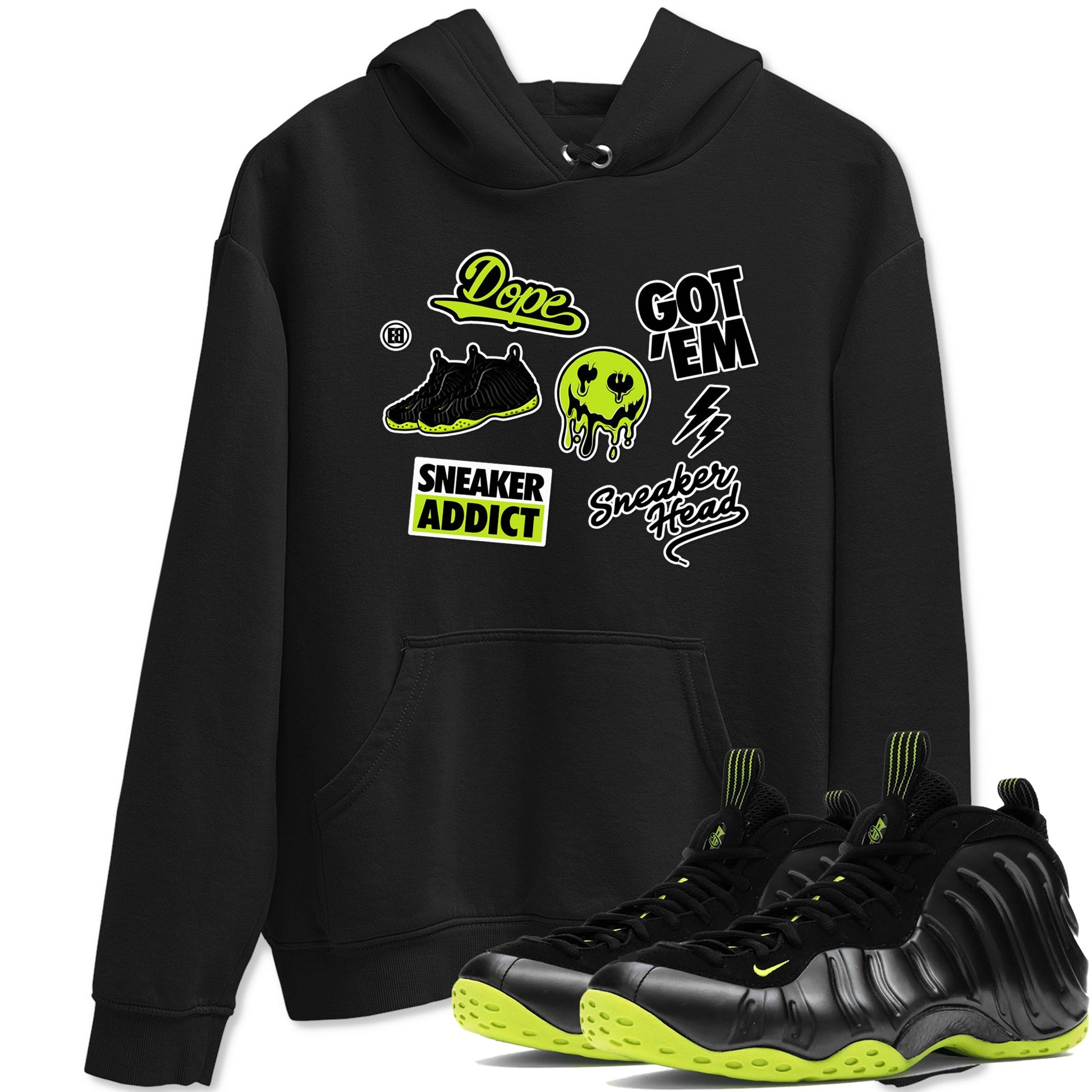 Foams One Black Volt shirts to match jordans Sneakerhead Sticker sneaker match tees Air Foamposite One Black and Volt match shoes to clothes SNRT Sneaker Tees unisex cotton Black 1 shirts